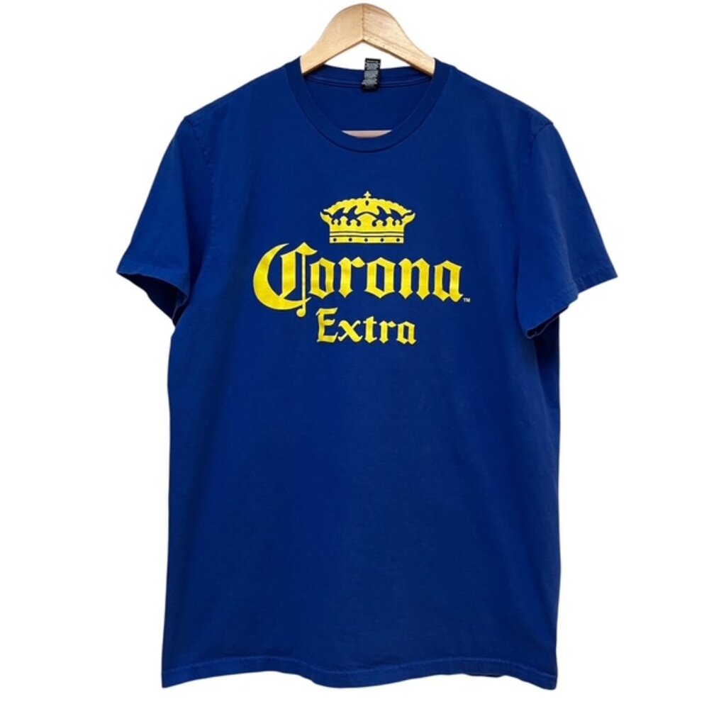 Royal Blue 100% Cotton Corona graphic T shirt size L